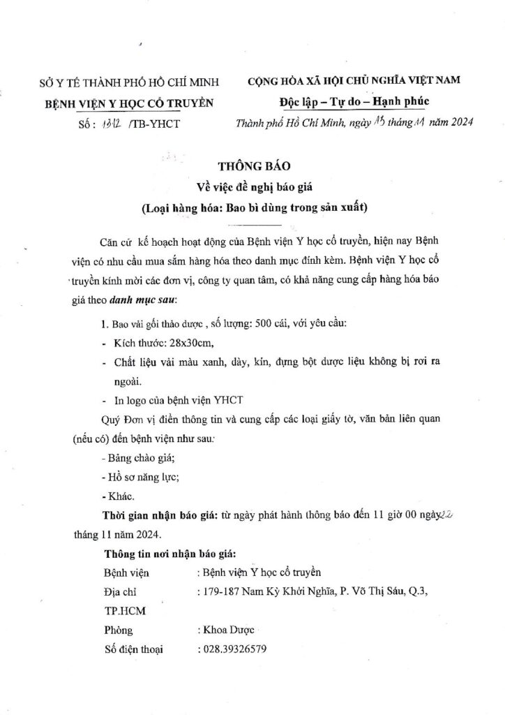 1312 TB YHCT ngay 13 11 2024 De nghi bao gia pdf
