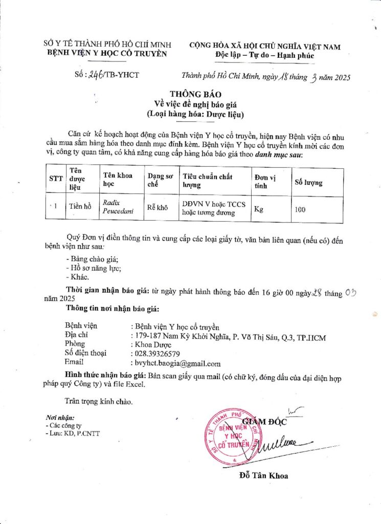 246 TB YHCT ngay 18 03 2025 Bao gia Tien ho pdf