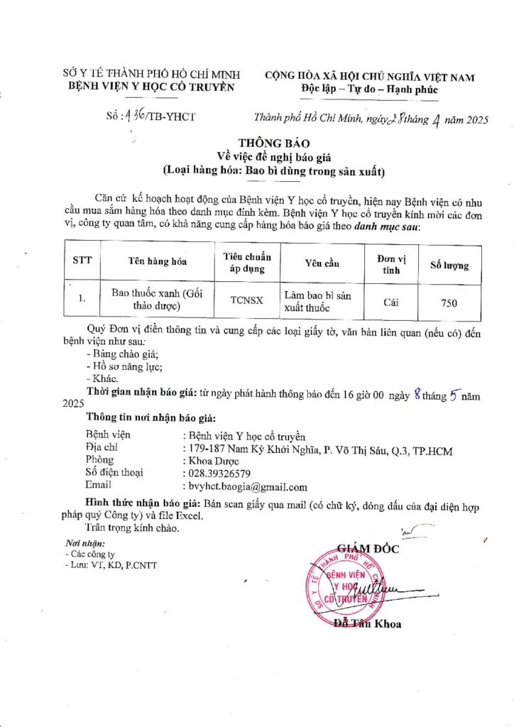 436 TB YHCT Ngay 28 04 2025 Bao thuoc xanh pdf