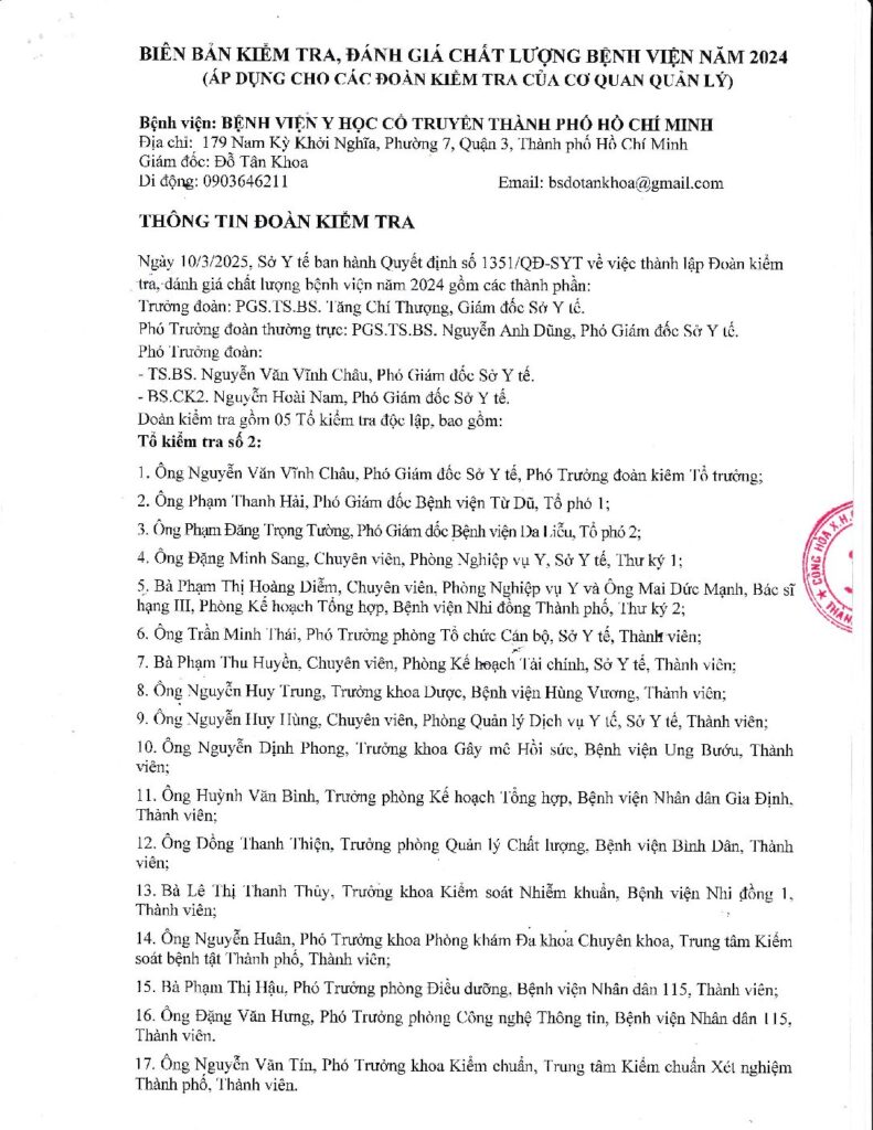 BIEN BAN KIEM TRA DANH GIA CHAT LUONG BENH VIEN NAM 2024 DOAN SYT pdf